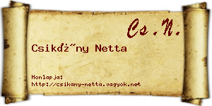 Csikány Netta névjegykártya
